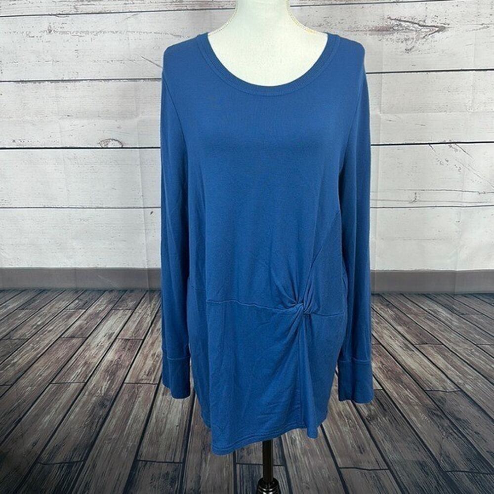 Athleta Sweatshirt‎ Womens Large Blue Nirvana Twist Boxy Soft Pull Over Stretch